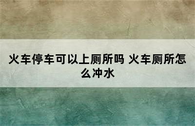 火车停车可以上厕所吗 火车厕所怎么冲水